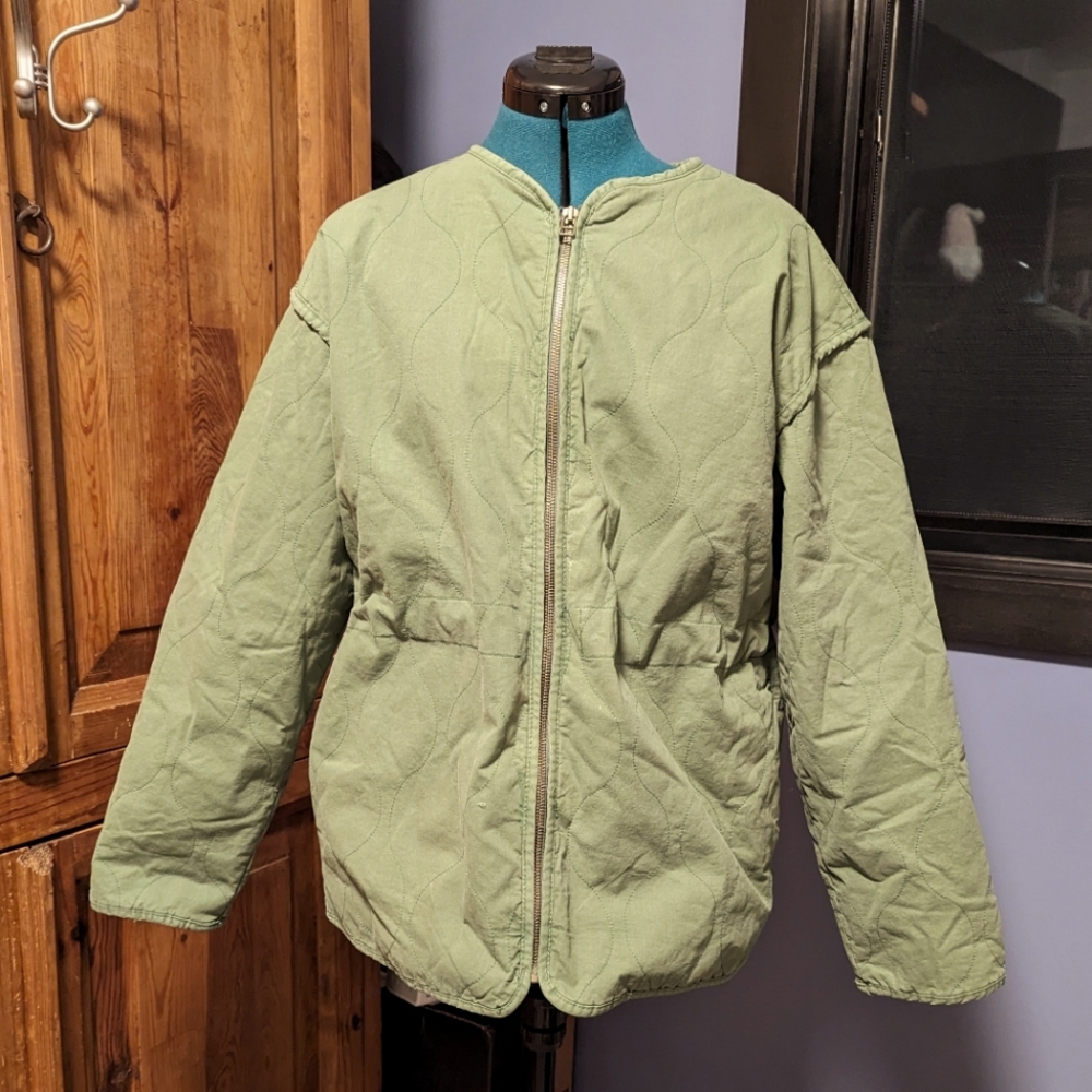 Universal Thread quilted cinch jacket, green Size Medium - Picture 3 of 9